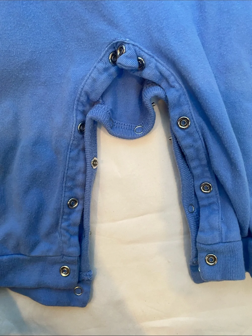 Ralph Lauren Light Blue Long-Sleeve Baby One-Piece with Red RL Patch